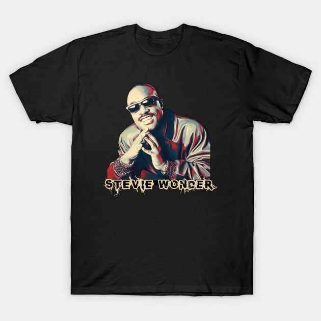 Retro Style Stevie Wonder T-Shirt by Wiseeyes_studios